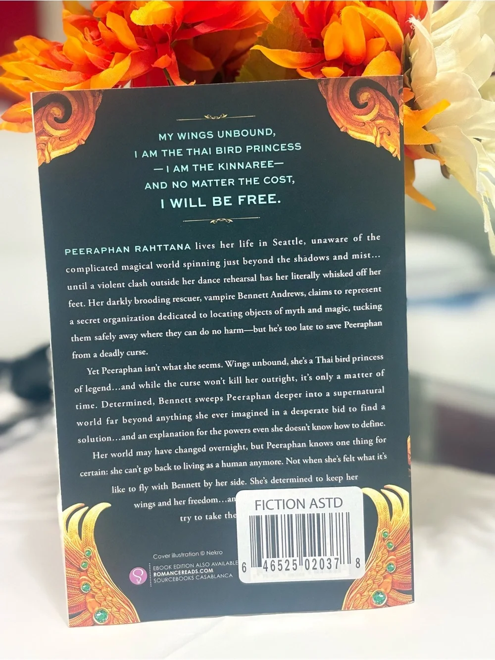 Wings Once Cursed & Bound by Piper J. Drake - Gold & Teal Cover